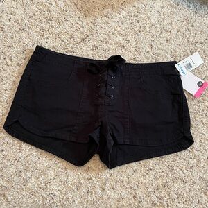 Roxy Black Lace-Up Shorts